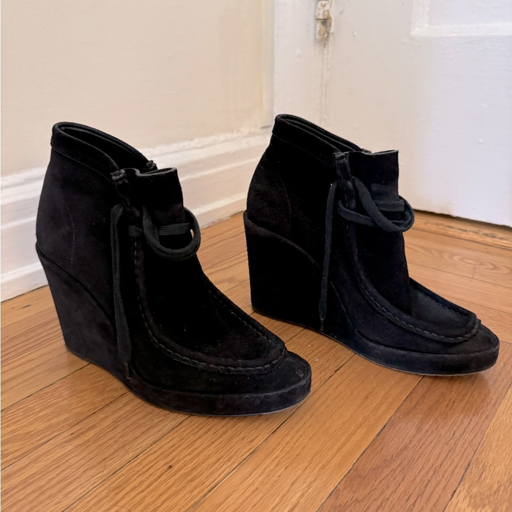Balenciaga Black Suede Wedge Desert Boot